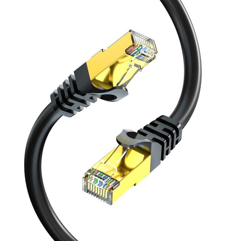 BIFALE Cat7 Ethernet Cable 75ft, Cat7 Outdoor Cable Triple Shielding SSTP 10Gbps 600MHz Ethernet Patch Cable for Modem Router LAN RJ45, UV/Water Proof, Direct Burial, PE Jacket - Image 1